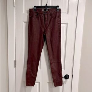 Kut from the Kloth Connie Fab Ab Ankle Skinny Berry Snakeskin Coated Jeans Size8